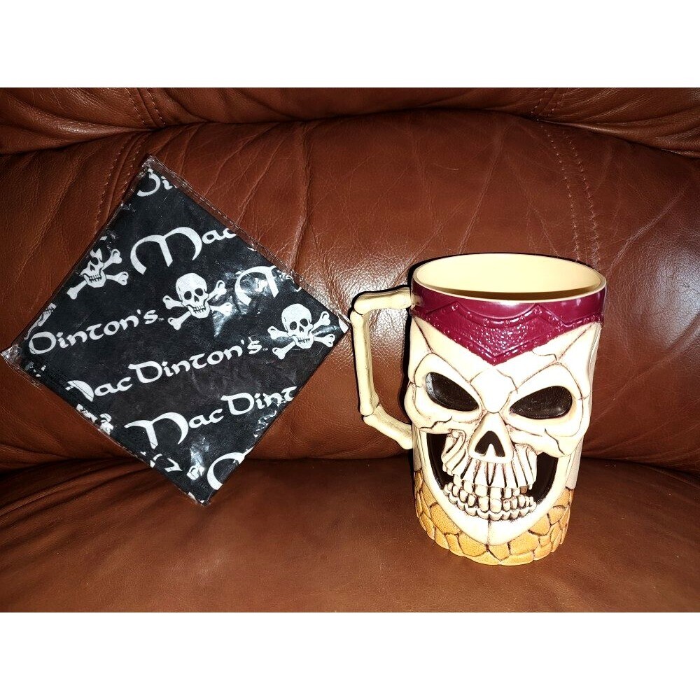 Lot of 2 Easter by Unlimited Skull Cup & New Black Mac Dinton’s Florida Bandana